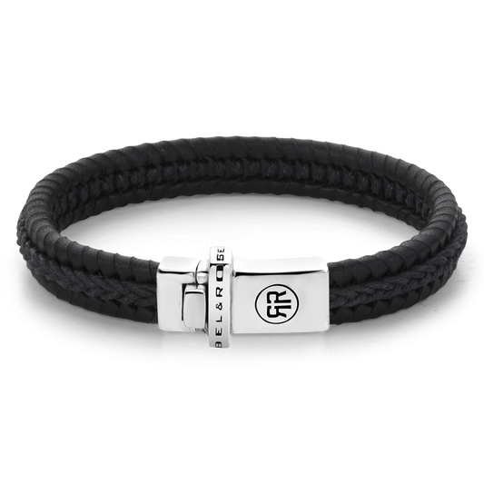 Rebel and Rose Dual Twisted Black Bracelet
