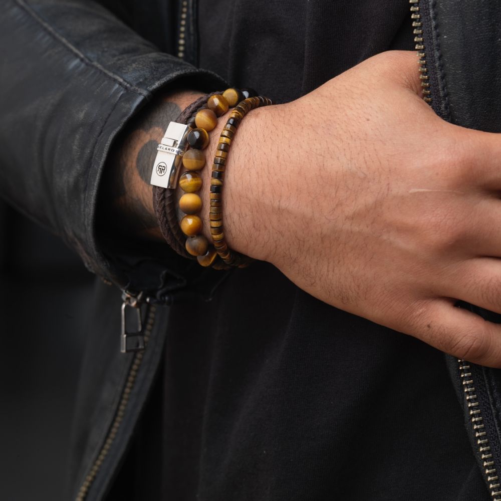 Rebel and Rose Dual Twisted Brown Bracelet