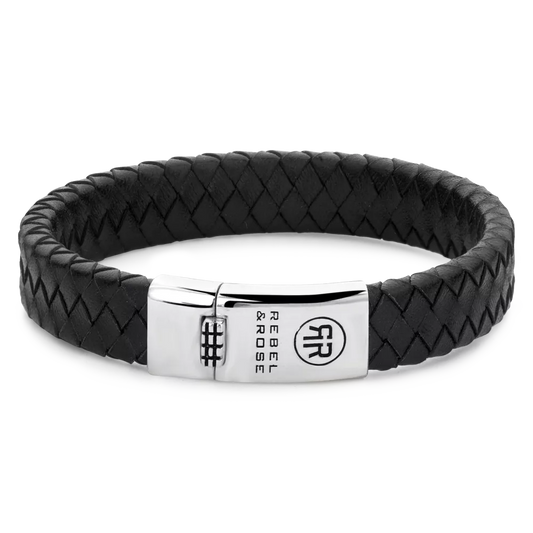 Rebel and Rose Braided Flat 925 Black   Bracelet