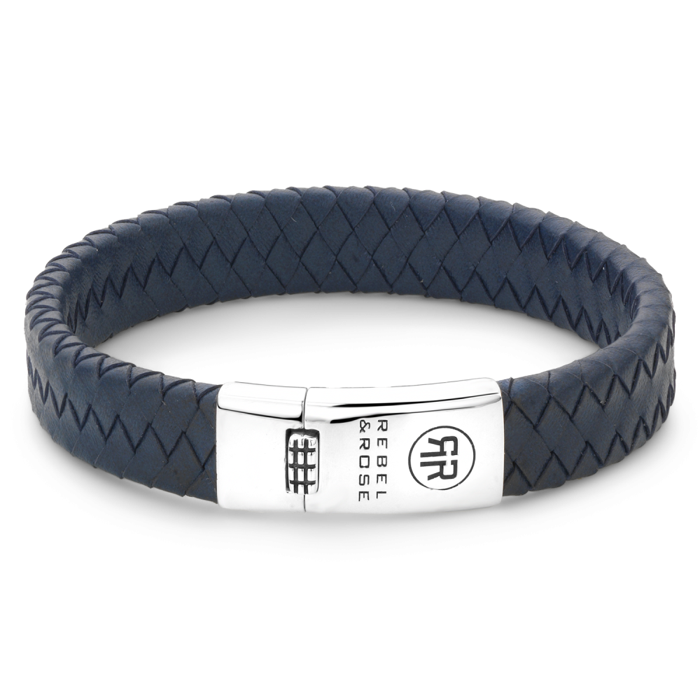 Rebel and Rose Braided Flat 925 Navy Bracelet