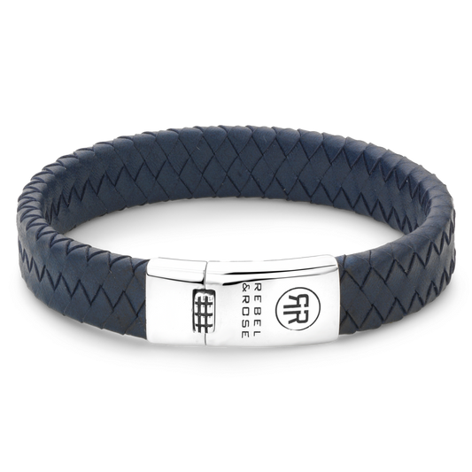 Rebel and Rose Braided Flat 925 Navy Bracelet