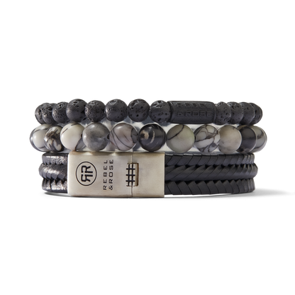 Rebel and Rose Twisted 925 Anthracite Bracelet