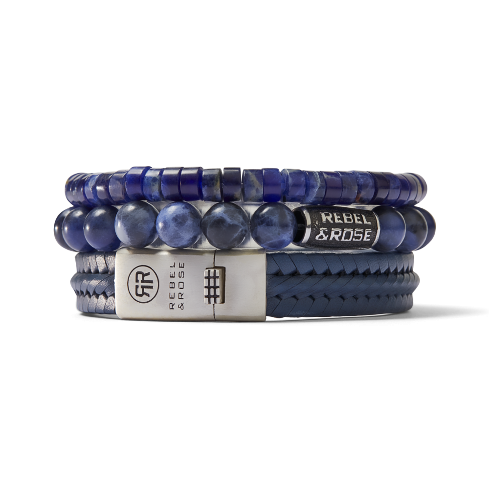 Rebel and Rose Twisted 925 Navy Bracelet