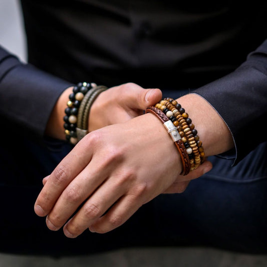 Rebel and Rose Single Stranded Cognac Bracelet