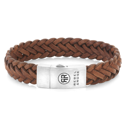 Rebel and Rose Braided Raw Matt Cognac Bracelet