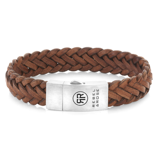 Rebel and Rose Braided Raw Matt Cognac Bracelet