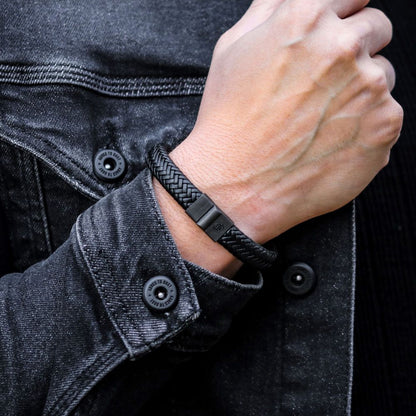 Rebel and Rose Full Metal Herringbone Black Black Bracelet