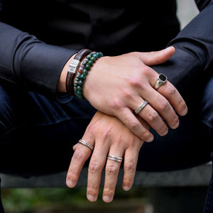 Rebel and Rose Full Metal Herringbone Brown Matt Bracelet