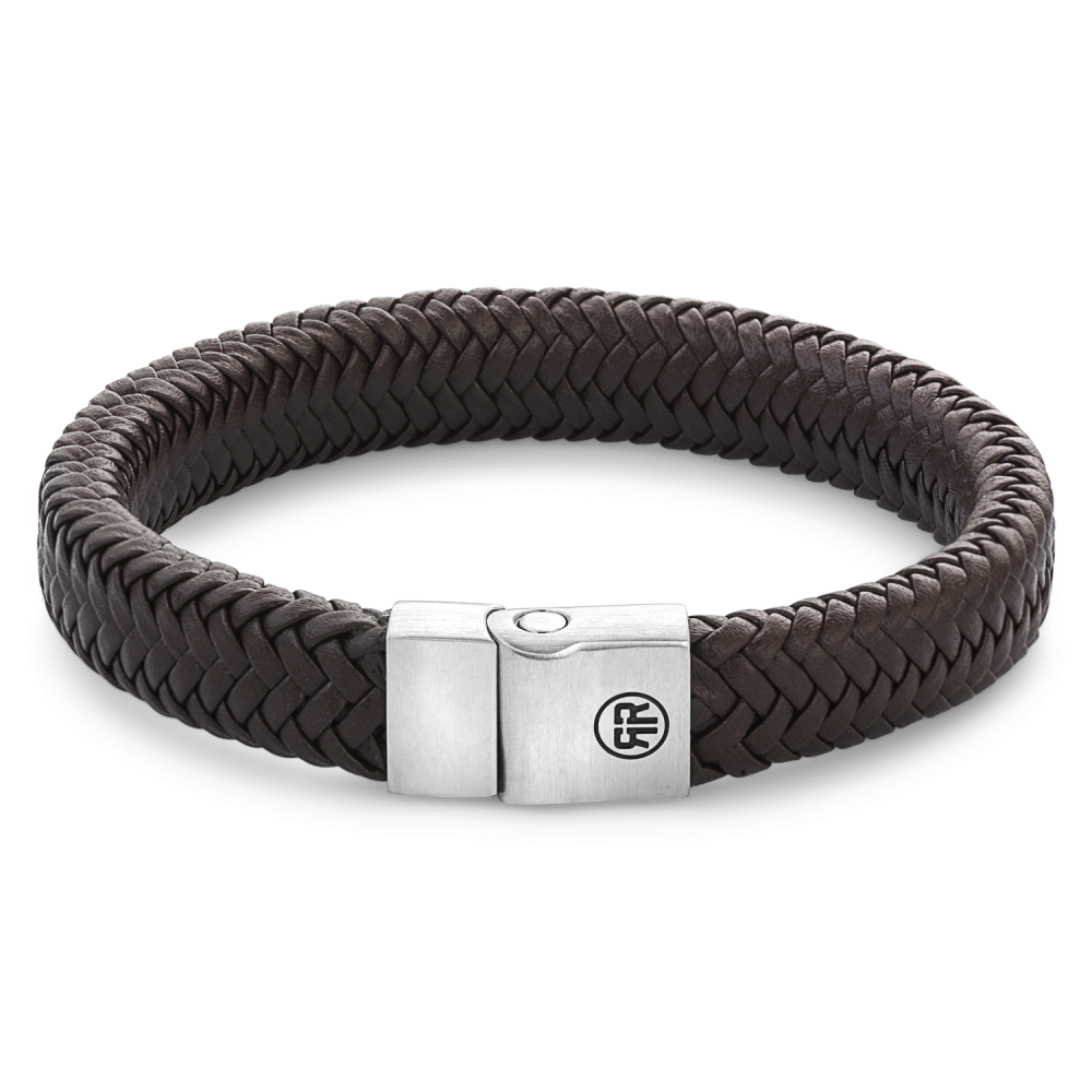 Rebel and Rose Full Metal Herringbone Brown Matt Bracelet