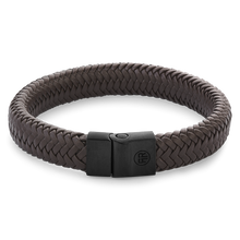 Load image into Gallery viewer, Rebel and Rose Full Metal Herringbone Brown Black Bracelet