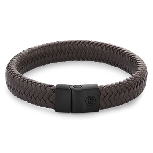 Rebel and Rose Full Metal Herringbone Brown Black Bracelet