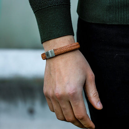 Rebel and Rose Full Metal Herringbone Cognac Matt Bracelet