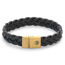 Load image into Gallery viewer, Rebel and Rose Full Metal Braided Black Gold Bracelet