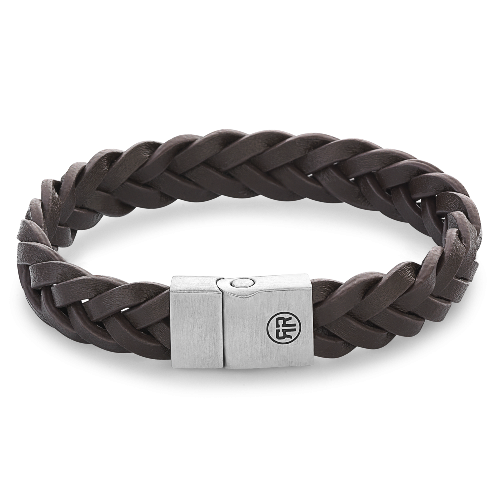 Rebel and Rose Full Metal Braided Brown Matt Bracelet