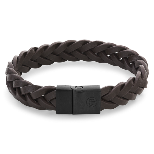 Rebel and Rose Full Metal Braided Brown Black Bracelet