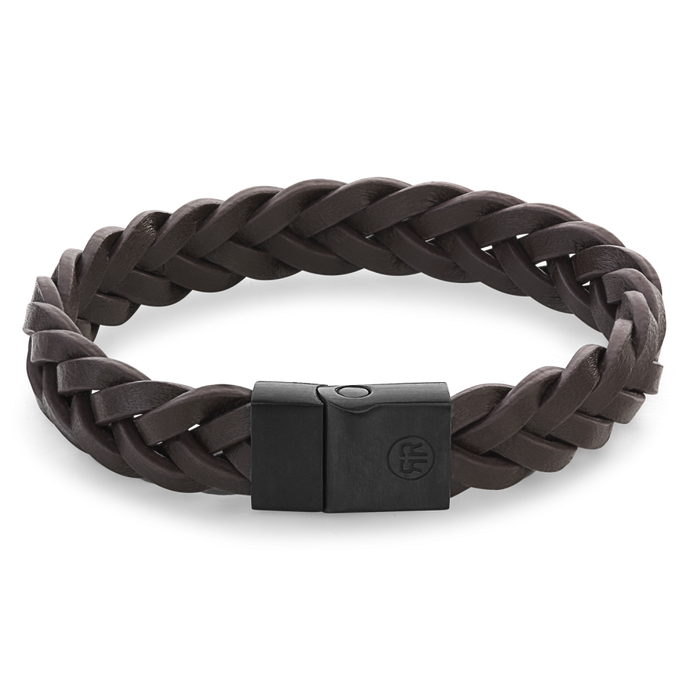 Rebel and Rose Full Metal Braided Brown Black Bracelet