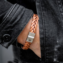 Load image into Gallery viewer, Rebel and Rose Full Metal Braided Cognac Matt Bracelet