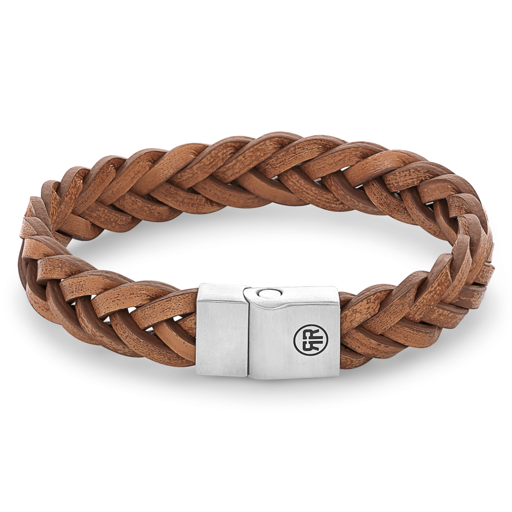 Rebel and Rose Full Metal Braided Cognac Matt Bracelet