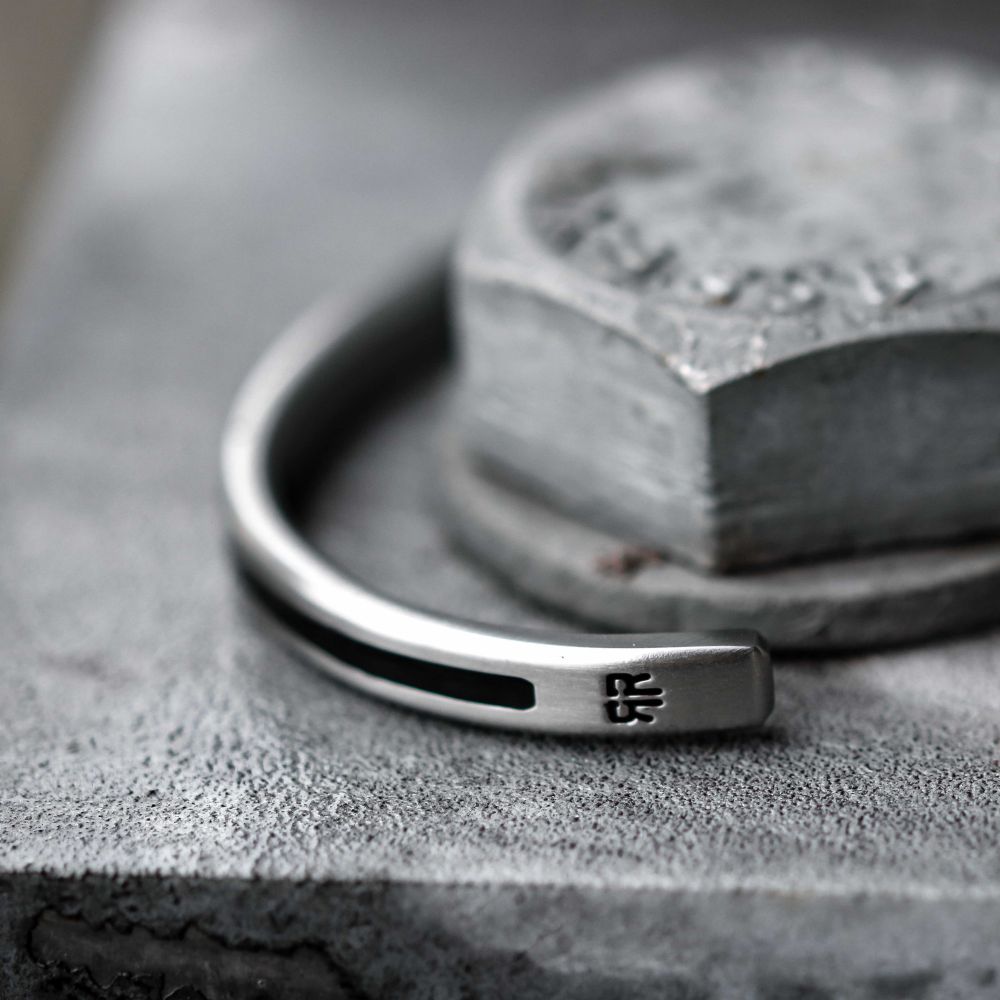 Rebel and Rose Bangle Brushed Black