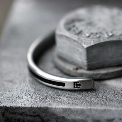 Rebel and Rose Bangle Brushed Black Block