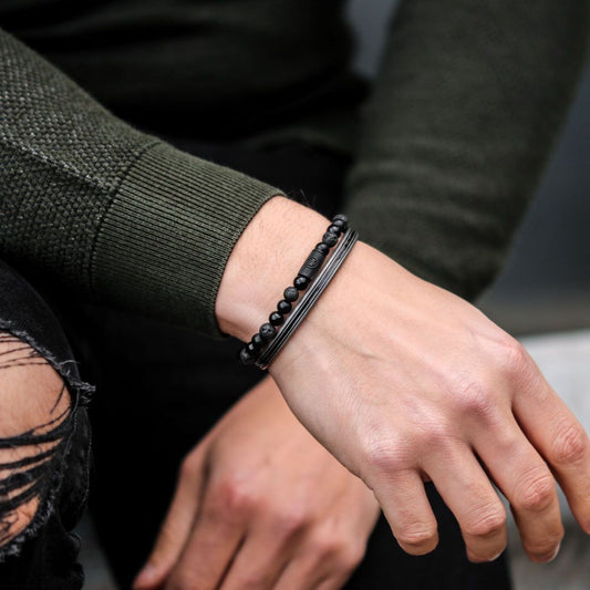 Rebel and Rose Bangle Vintage Black Lines
