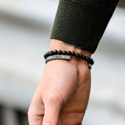 Rebel and Rose Bangle Vintage Black Lines