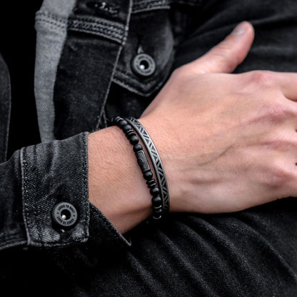 Rebel and Rose Bangle Vintage Black Triangle