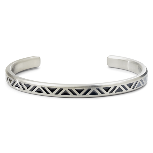 Rebel and Rose Bangle Brushed Black Triangle