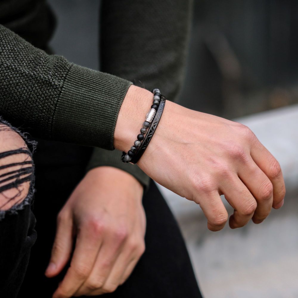 Rebel and Rose Bangle Black Triangle