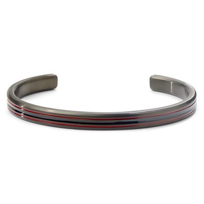 Rebel and Rose Bangle Black Red Lines