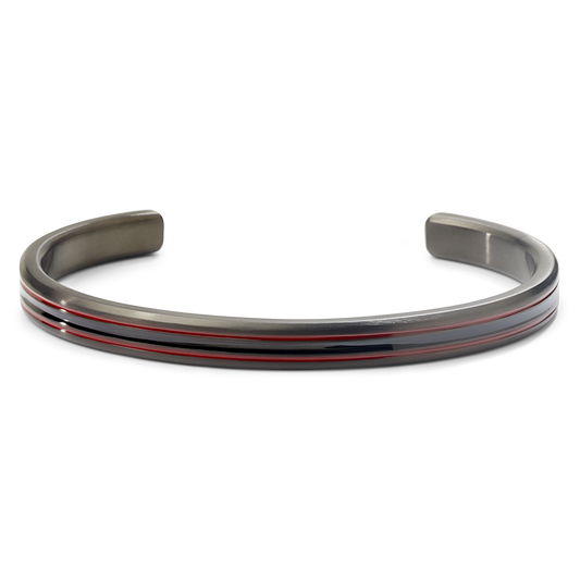 Rebel and Rose Bangle Black Red Lines