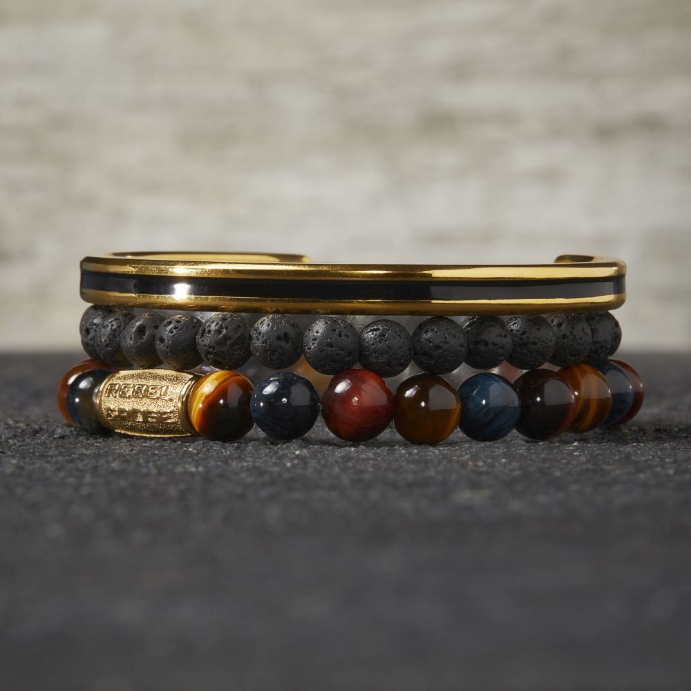 Rebel and Rose Bangle Gold Black