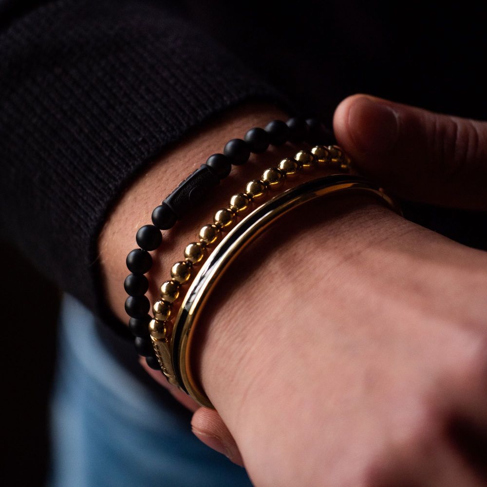 Rebel and Rose Bangle Gold Black