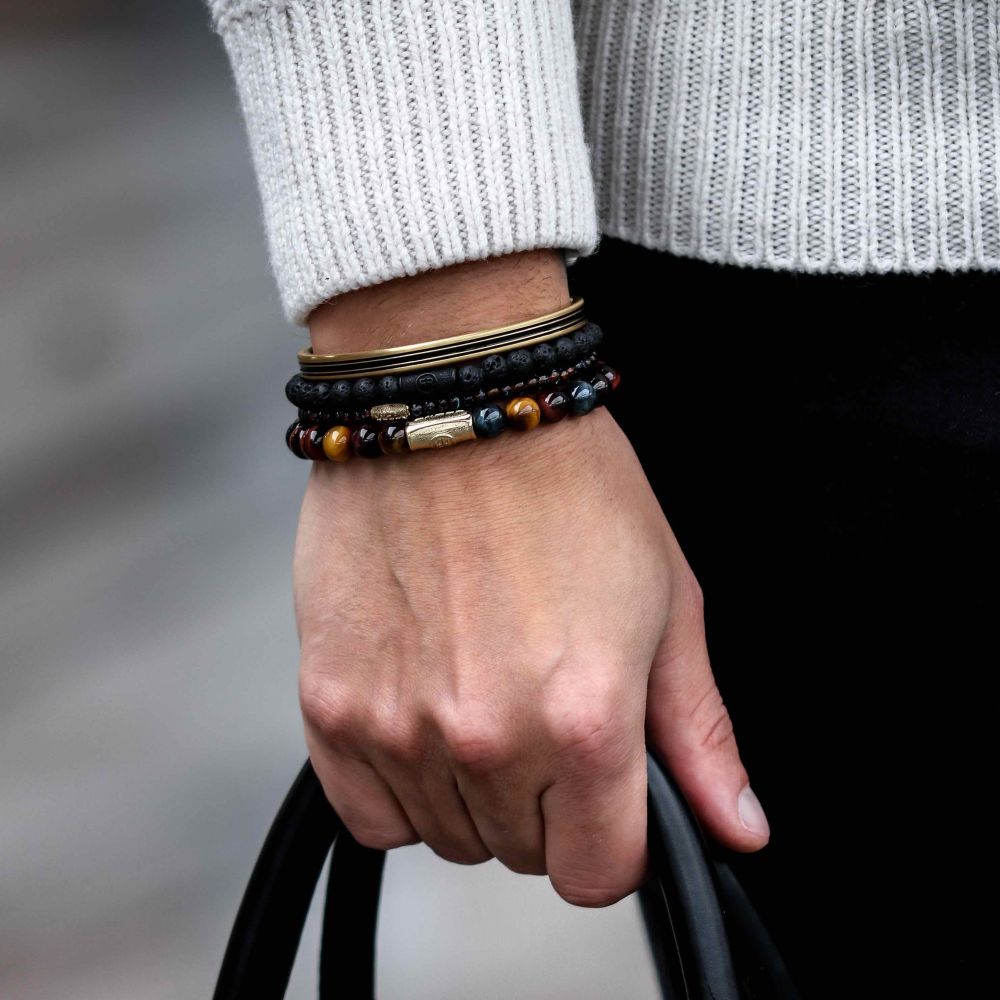 Rebel and Rose Bangle Brushed Gold Lines