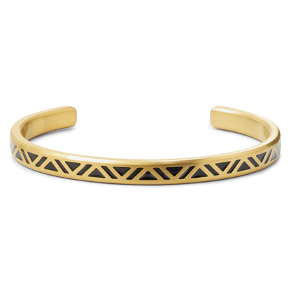 Rebel and Rose Bangle Brushed Gold Black Triangle