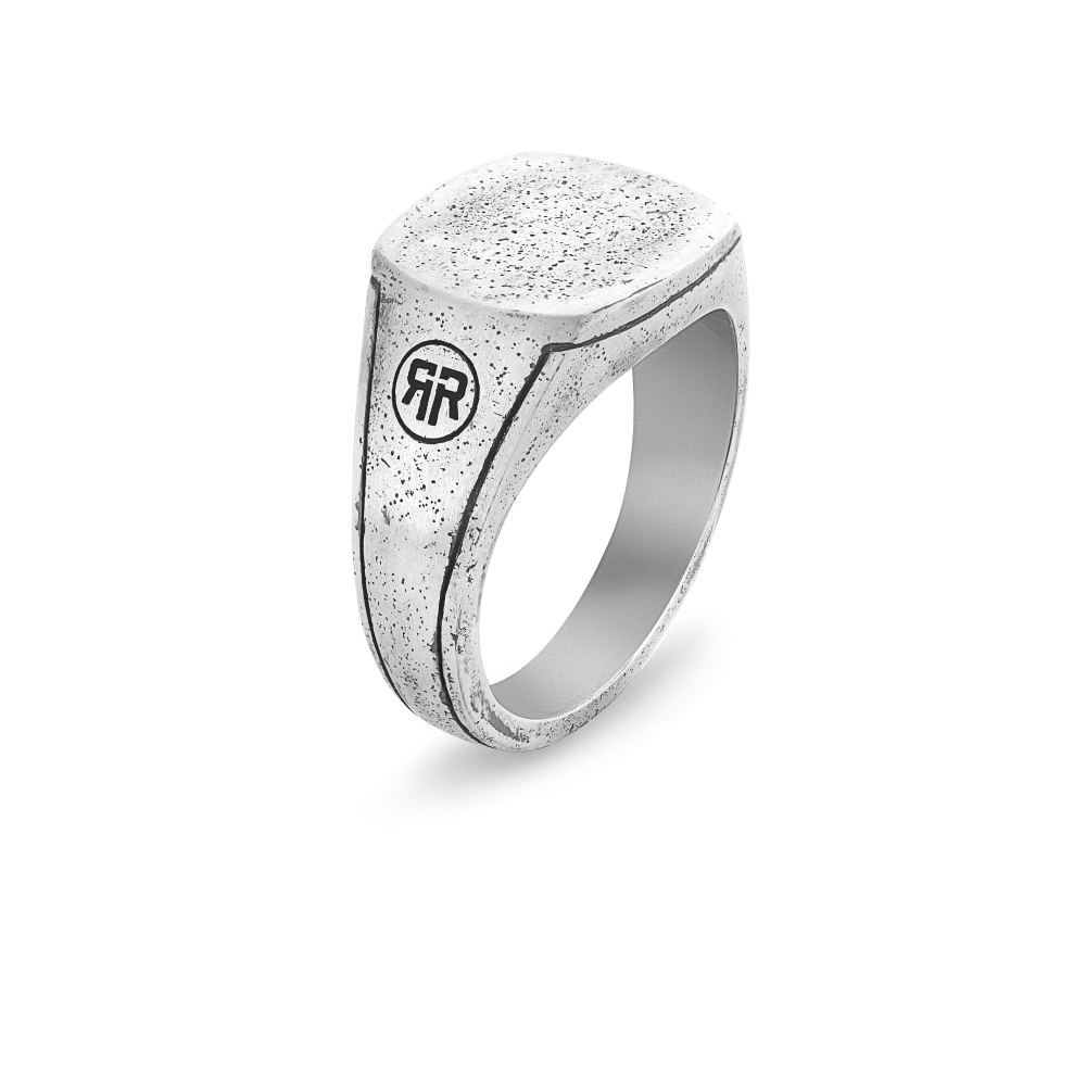 Rebel and Rose Ring Square Vintage Silver Shine