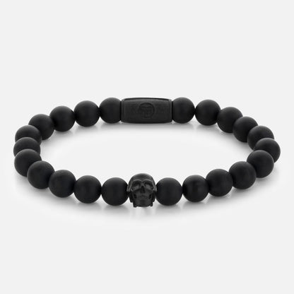 Rebel and Rose Skull Matt All-Black Bracelet