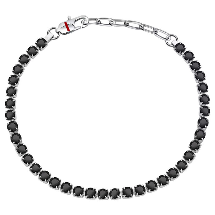 Sector Tennis Bracelet Black Crystals 22cm