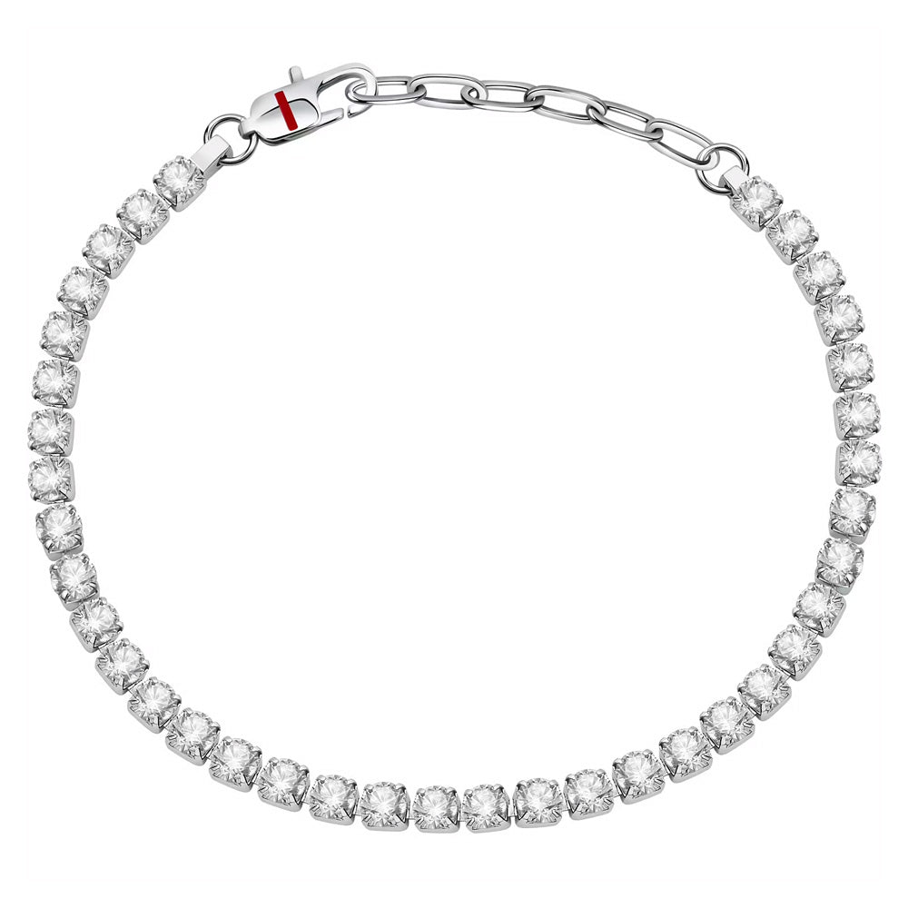 Sector Tennis Bracelet White Crystals 22cm