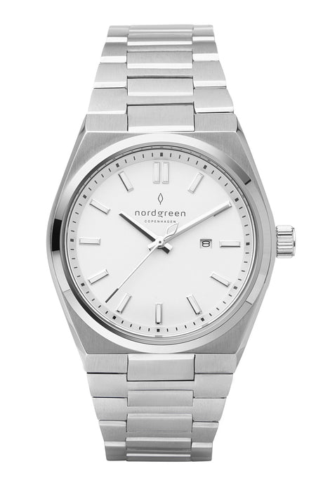 Nordgreen Succession 41mm White Dial Stainless Steel Strap Watch