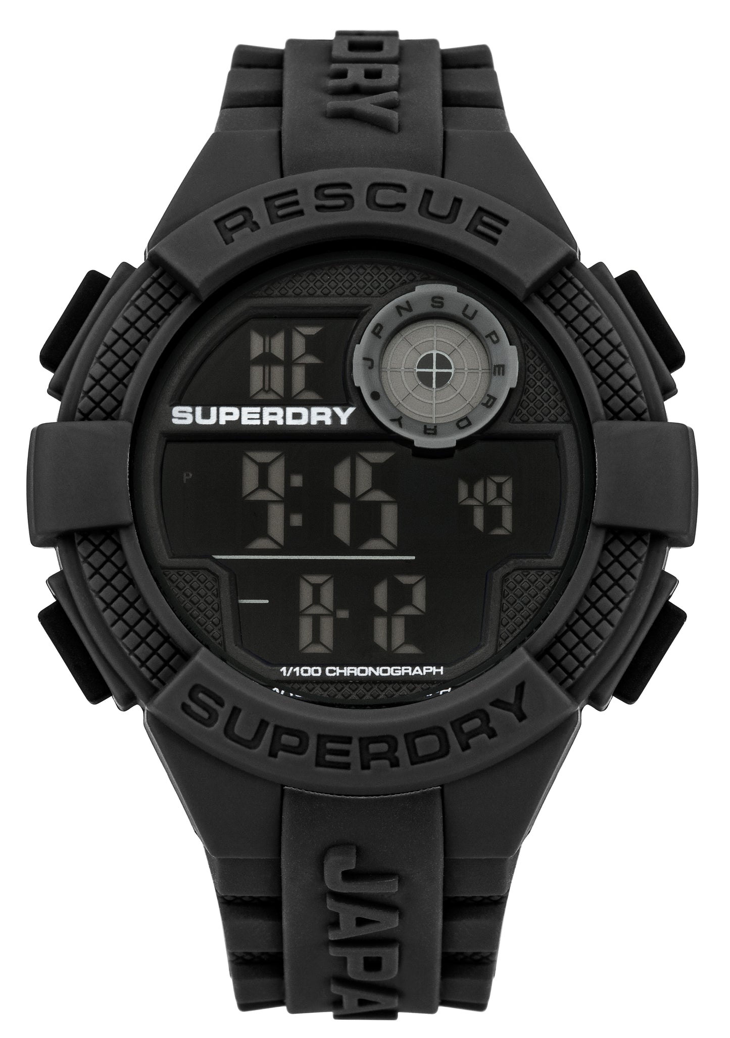 Superdry Radar Digital Black Silicone Strap Watch
