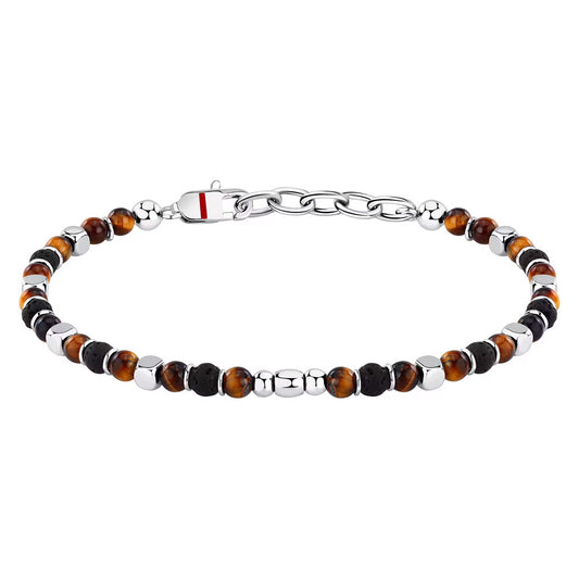 Sector Basic Bracelet Tiger Eye Stone, Lava, and Hematite 19+3cm