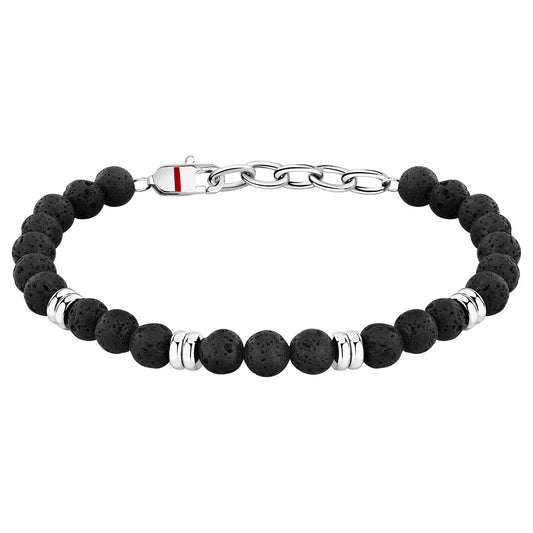 Sector Basic Bracelet Lava Stone Steel Rings 19.5+3cm