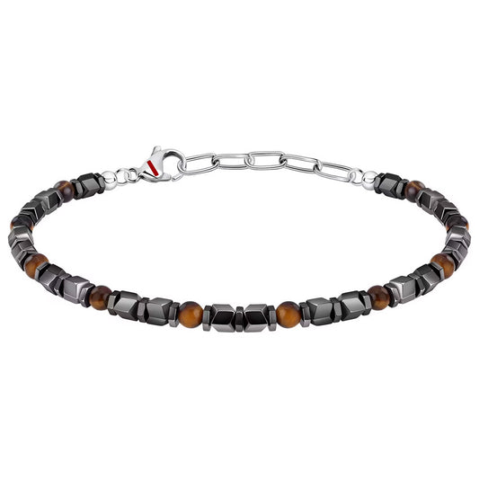 Sector Basic Bracelet Hematite Tiger Eye Stone 21cm
