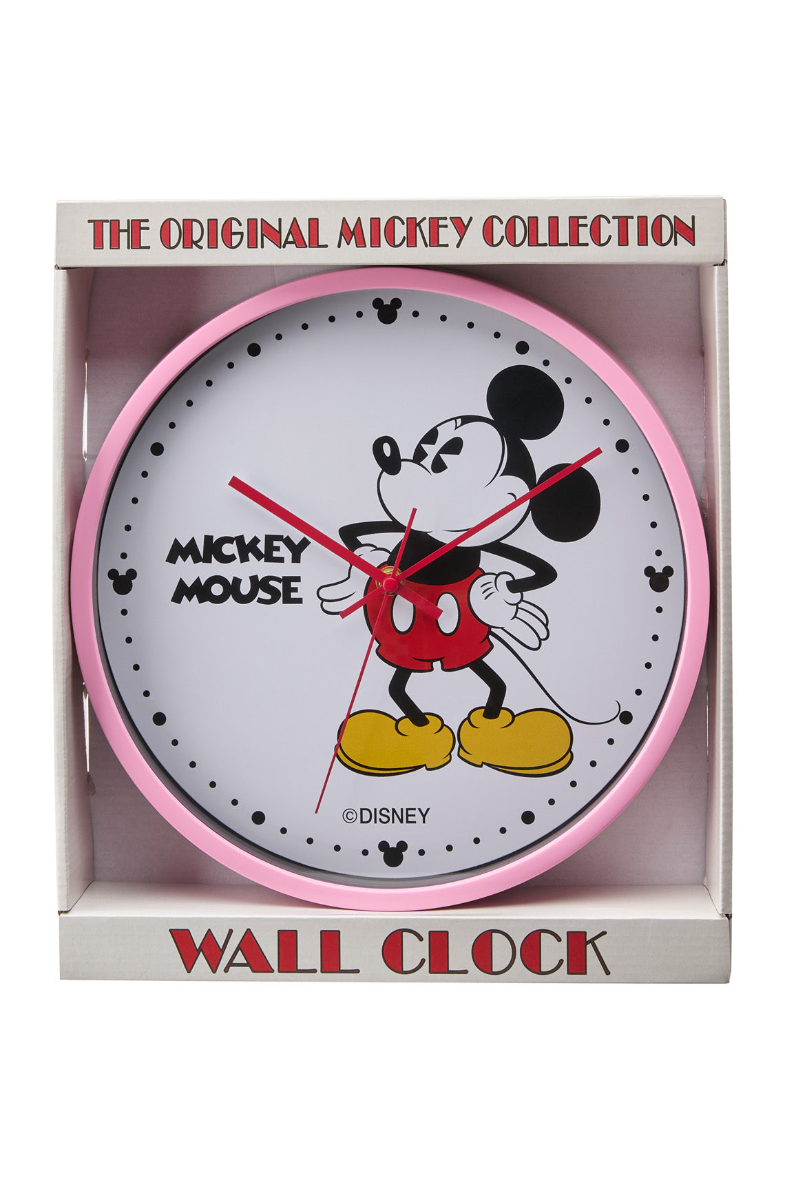 Disney Mickey 30cm Pink Wall Clock