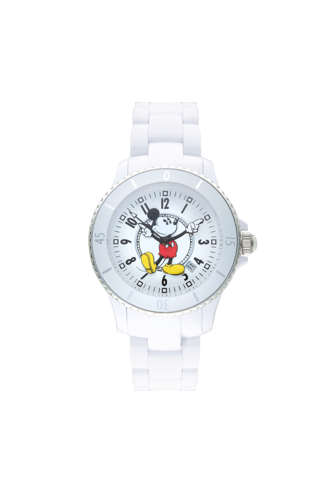 Disney Mickey Sports 40mm White Dial White Stainless Steel Watch