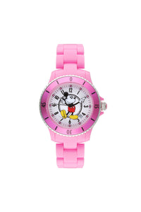 Disney Mickey Sports 40mm White Dial Pink Stainless Steel Watch