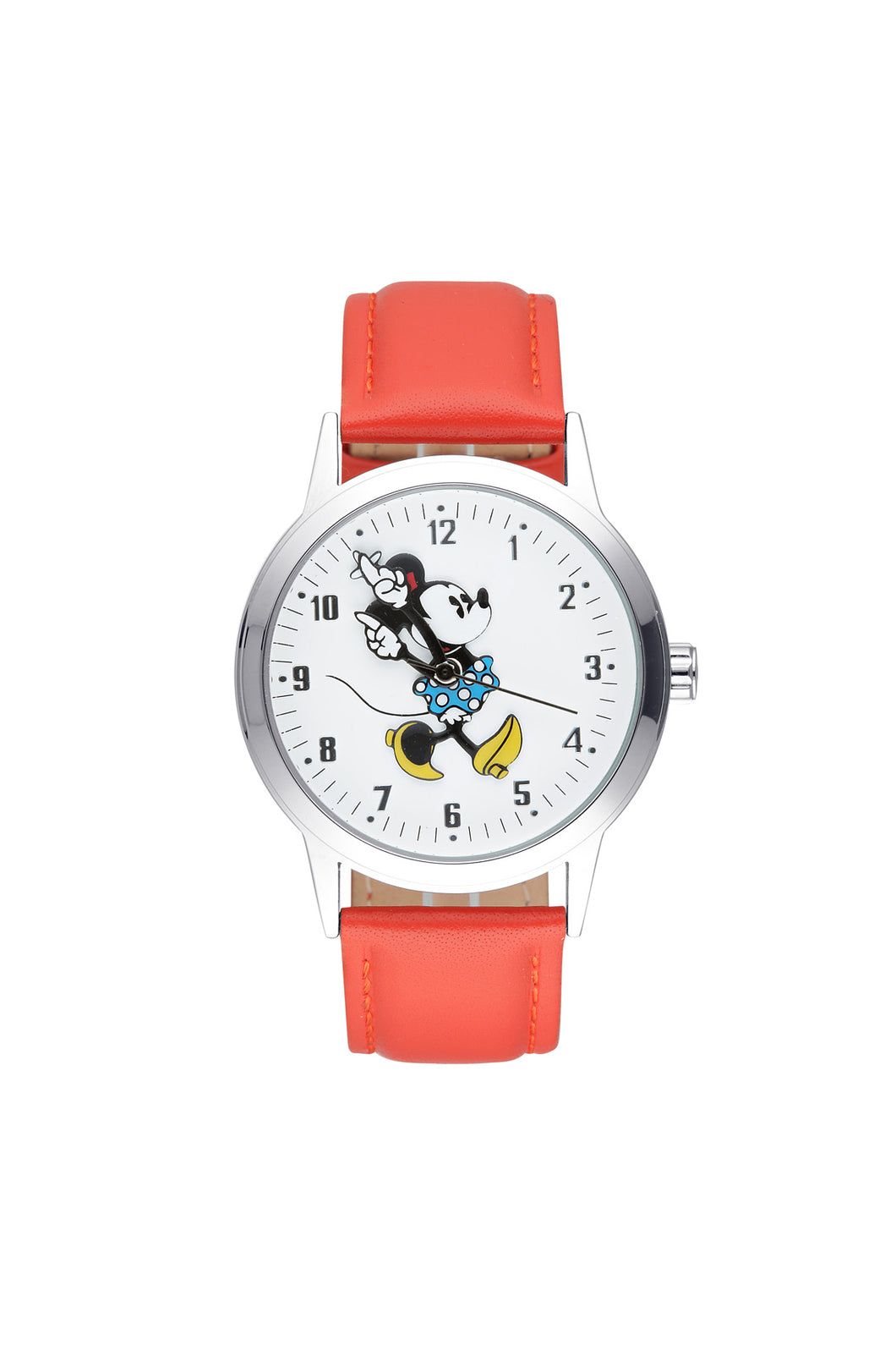 Disney Disney Bold Minnie 35mm White Dial Red Leather Strap Watch