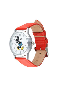 Disney Disney Bold Minnie 35mm White Dial Red Leather Strap Watch