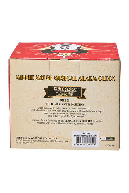 Disney Minnie 12cm Pink Musical Alarm Clock